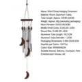 Wooden moon wind chime with aluminum pipes, retro hanging ornament for garden, patio, balcony. - Moon Shape (NO.61) / Length 63cm/Weight 92g