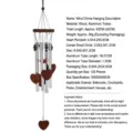 Wooden heart wind chime with aluminum tubes, vintage hanging decor for patio garden balcony - Heart Pendant (NO.62) / Length 63cm/Weight 90g