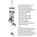 Wooden metal wind chime with dolphin pendants for outdoor garden balcony home decoration. - Dolphin Shape (NO.63) / Length 63cm/Weight 85g