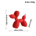 Escultura de perro globo de resina roja decoracion moderna nordica adorno de 20cm - Rojo