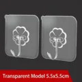 Gancho adhesivo transparente, colgador de pared claro 5.5x5.5cm, gancho sin taladro. - 6x6cm / Gancho Transparente 30 Seda