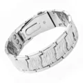 Men stainless steel magnetic bracelet silver wave link health jewelry stylish wrist chain for daily wear - Wave / Silver