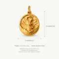 Gold stainless steel archangel pendant necklace, detailed religious design jewelry accessory. - Angel Boy Pendant
