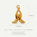 Gold stainless steel praying hands heart pendant DIY necklace PVD real gold plated charm - Holding Heart Pendant