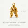 Exquisite gold stainless steel ballet shoes pendant with PVD plating, elegant jewelry accessory. - Ribbon Dance Shoes Pendant