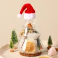 Botella difusor de aroma de vidrio navideño decorada con piedras de cristal y fruta seca. - Cristal Blanco