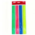 Clear plastic 30cm ruler set, 4 colorful double scale drafting rulers for students detail. - 30cm Ruler / Four-Piece Set