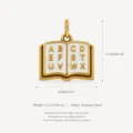 Gouden roestvrij staal boek alfabet hanger charm sieraden DIY ketting accessoire - Boek Stijl