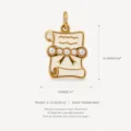 Verguld roestvrij staal perkament diploma hanger met parels en strik, elegant sieraden accessoire. - Envelopstijlen
