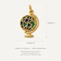 Roestvrijstalen wereldbol hanger ketting, geëmailleerde wereldkaart sieraden 18mm. - Globe Stijl