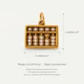 Gold stainless steel abacus pendant with pearls, unique vintage style DIY necklace accessory. - Abacus Style