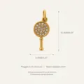 Gold Stainless Steel Tennis Racket Pendant Crystal Charm DIY Necklace Jewelry Accessory - Magnifying Glass Style