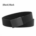 Herren taktischer geflochtener Gürtel in Schwarz mit Schnalle für Outdoor-Aktivitäten. - Schwarz / 120cm