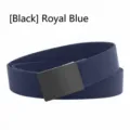 Herren taktischer gewebter Gürtel mit Schnellverschluss Metall Schnalle royalblau - Saphirblau / 120cm