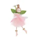 Bonita decoración colgante de hada ángel con falda de tutú rosa y margarita para fiesta - Estilo de Tul Rosa (L-FH96)