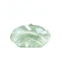 Green wave acrylic clutch bag, stylish niche design evening bag with gold clasp detail. - Flowing Green