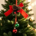 Decoración colgante para árbol de navidad lazo de terciopelo piñas bolas rojas verdes - Estilo Bola de Navidad Lazo Terciopelo Rojo (款1)