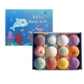 12-Delige kleurrijke bruisballen cadeauset met oceaan thema doos voor ontspannende spa - 12 Stuks Geschenkdoos (600g)