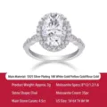 S925 silver oval moissanite ring luxury halo engagement ring for women jewelry gift - US 7 / HK 15 / R15324 Oval Moissanite Ring (4.5CT)