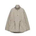 Vintage plaid stand collar women jacket with drawstring waist and snap buttons for daily. - S / Tops / Composite Lining