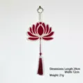 Beau lotus suspendu en acrylique avec perles et pompon rouge pour belle décoration. - Gland Rouge Vin