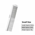 Stainless steel pet grooming comb with dense pins, portable small size pet shedding tool. - Long Comb / S