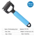 Blue small pet dematting comb, PP and TPR material, 16x6cm grooming tool for cats and dogs. - Dematting Comb / Sky Blue-Small