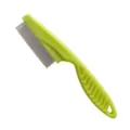 Green pet flea comb with stainless steel fine teeth and plastic handle for grooming. - Flea Comb / L / Green
