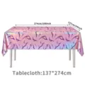 Wasserdichte holografische PE Tischdecke Party Deko Einweg Tischbelag 137x274cm rosa - 137x274cm / Rosa