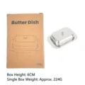 Mantequillera de Acero Inoxidable con Tapa Contenedor de Queso Caja 19x13cm Cocina - Mantequillera con caja de papel kraft