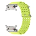 Fluorescent yellow silicone watch strap with stainless steel connectors for watch. - Ultra 2 / Neon Yellow