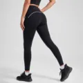 Zwarte hoge taille yogabroek voor dames, elastische comfortabele fitness sportleggings. - S / Bottoms / Koud Thee Zwart