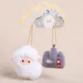 Set portachiavi in peluche pecora e montagna, morbido animale di peluche mascotte per borse e chiavi. - Capra