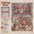 Creative DIY scene stickers set with lamp shop theme, decorative PET sticker for journal planning. - Lighting Store (69th Edition)