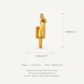 Gold stainless steel ice cream pendant charm, lightweight 1.3g, compact 18mm size. - Popsicle Pendant