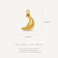Gold stainless steel croissant pendant charm 14x9mm for DIY jewelry making accessories. - Croissant Pendant