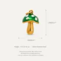 Ciondolo fungo verde placcato oro in acciaio inossidabile, accessorio per gioielli fai da te. - Pendaglio Fungo Verde