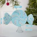 Blue foam candy Christmas tree topper ornament with colorful sprinkles and spring base 27cm - Pink Candy Tree Topper (EJ0255S)