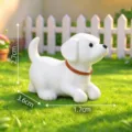 Lindo cachorro blanco de dibujos animados estatuilla miniatura resina juguete decoración de coche - Pose de Pie Linda / 4# Cachorro (Blanco con Collar Marrón Oscuro)