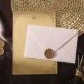 Vintage Briefpapier-Set mit rosa strukturiertem Umschlag, Kraftpapier und Siegelwachs. - Kraft Kaninchen Briefpapier Stempel Set / Mehrteiliges Set / Rosa