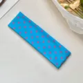 Blue polka dot yoga headband stretch athletic hair band for fitness workout sports makeup. - Blue