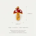 Stainless steel red mushroom pendant charm DIY jewelry fashion daily accessories 17mm - Red Mushroom Charm