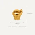 Exquisite stainless steel muffin pendant with 18k gold plating for stylish DIY jewelry. - Pizza Slice Pendant