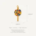 Stainless steel colorful candy lollipop pendant, 18k gold plated DIY jewelry charm accessory. - Lollipop Pendant
