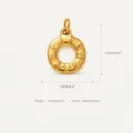 Stainless steel life saver pendant 18k gold plated small charm DIY jewelry accessory - Donut Pendant
