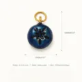 Ciondolo frutta in acciaio inossidabile smaltato blu collana dorata accessorio 16x13mm - Mirtillo