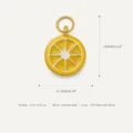 Stainless steel cute fruit lemon pendant DIY jewelry accessory, PVD real gold plated charm. - Pendant Only (Without Chain) / Yellow Lemon Slice Pendant