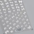 Weiße spitze schleife nagelaufkleber 3d selbstklebende süße schleifen nail art aufkleber - TS-409 Spitzen-Schleife