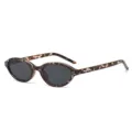 Tortoise Shell Oval Sunglasses Cat Eye Retro Fashion Sun Glasses for Women and Men UV Protection - Tortoise Frame Grey Lens