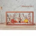 DIY Flores Secas Preservadas Marco De Fotos Hueco Paquete Materiales Regalo Variante - Paquete de Material Naranja Retro + Marco de Fotos Grande